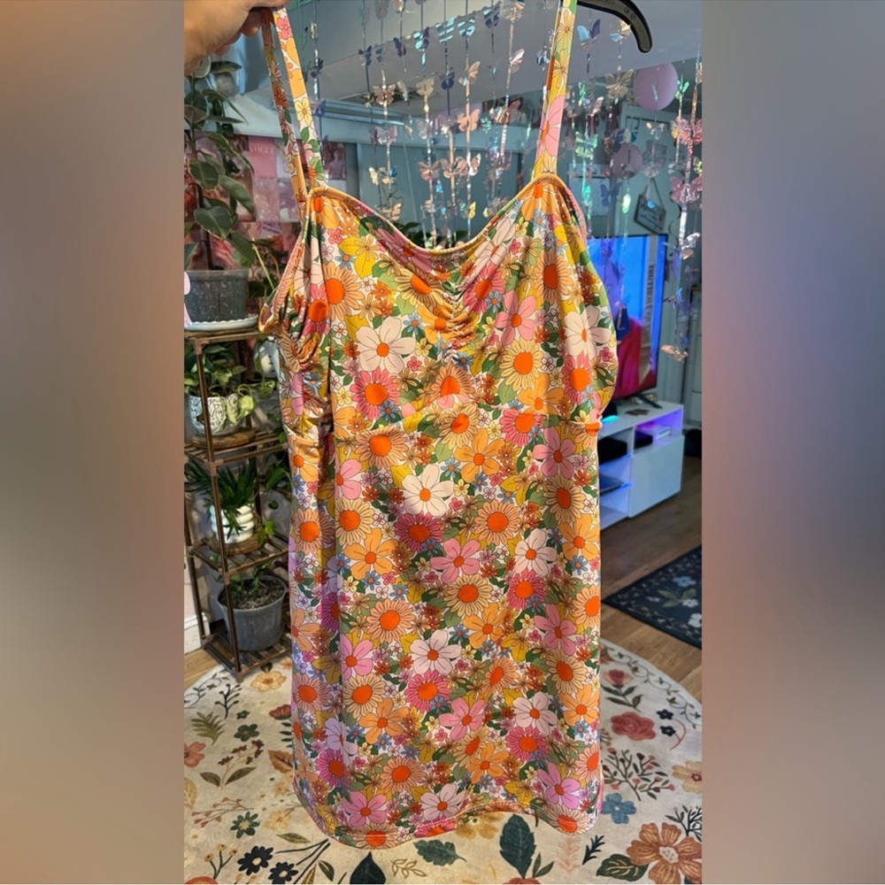 Lime Ricki Floral Swim Dress Coquette Fairycore Modest Swimsuit 2X